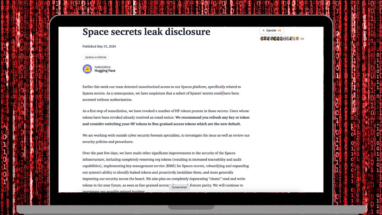 hugging face cyber attack statement