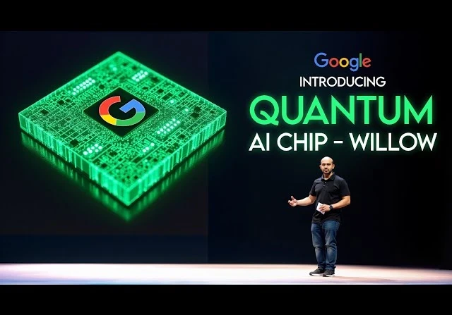 Screenshot of Youtibe video introducing quantum chip