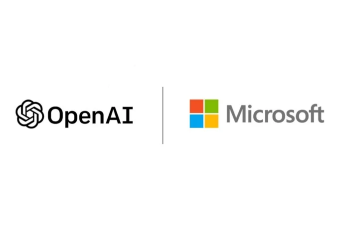 Microsoft and OpenAI partnership agreement concept showing artificial intelligence cloud computing infrastructure and enterprise AI collaboration
