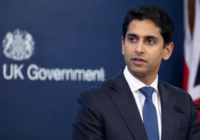 Image of AI Minister Kanishka Narayan against a UK flag and the UK government logo