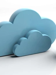 An animated depiction of a cloud storage system.