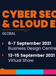 "Cyber Security & Cloud Expo" text in orange on a dark blue background.