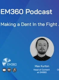 Profile pictures of Max Kurton, Niloofar Razi Howe and Lyndon Brown for the "Making a Dent in the Fight Against Cyber Crime" podcast.