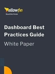 White paper cover for "Dashboard Best Practices Guide" with the Yellowfin logo.