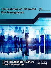Cover image for EM360Tech report about the evolution of integrated risk management sponsored by Auditboard