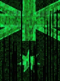 australia flag in coding green