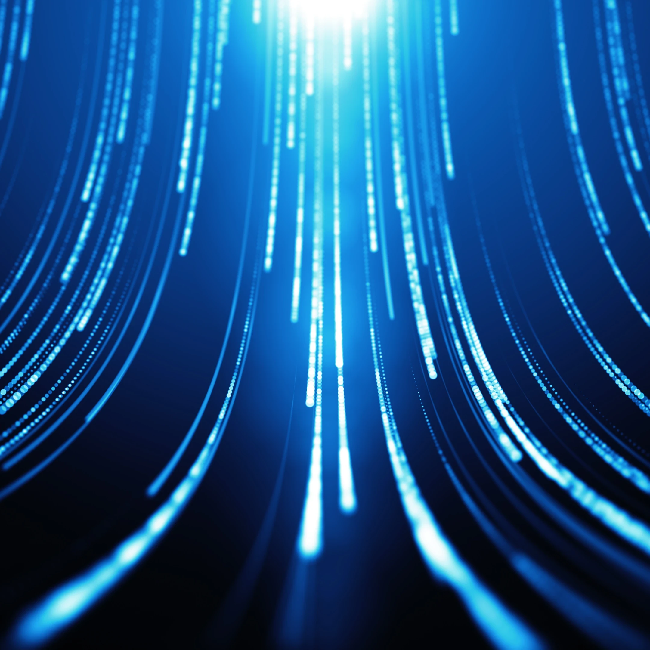 Code depicted in a blue wave pattern.