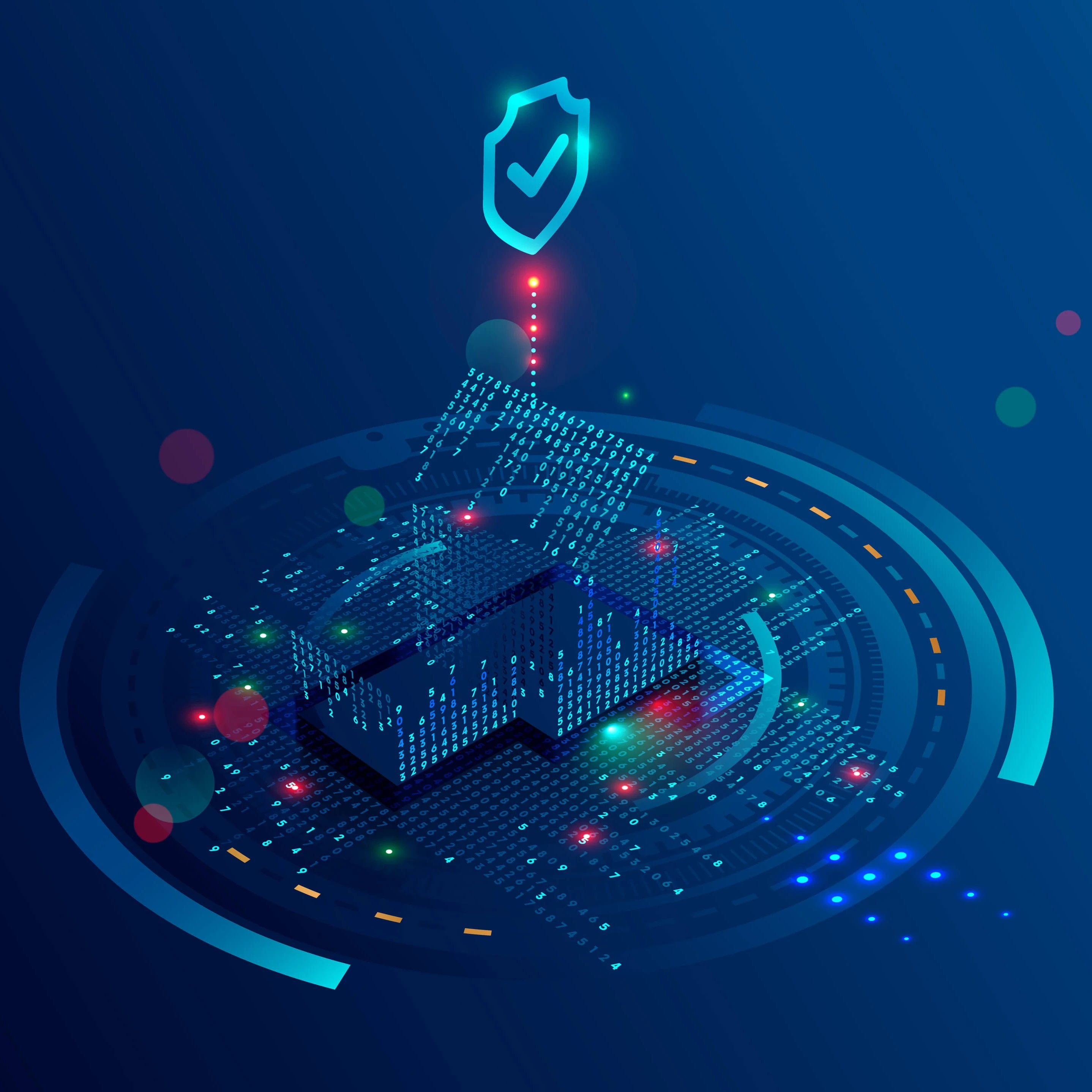 An animated depiction of a data security platform.