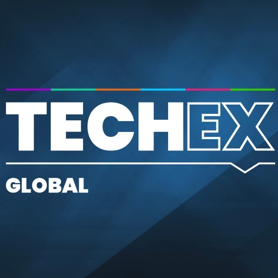 Logo for TechEx Global on a dark blue background