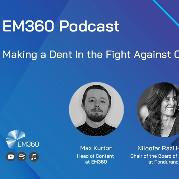 Profile pictures of Max Kurton, Niloofar Razi Howe and Lyndon Brown for the "Making a Dent in the Fight Against Cyber Crime" podcast.