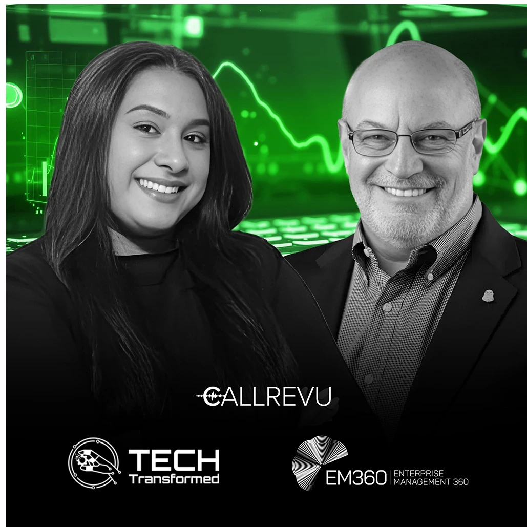 Tech Transformed podcast interview with Trisha Pillay and Sean Barrett, CIO at CallRevu, discussing trust and transparency in automotive dealership communication.