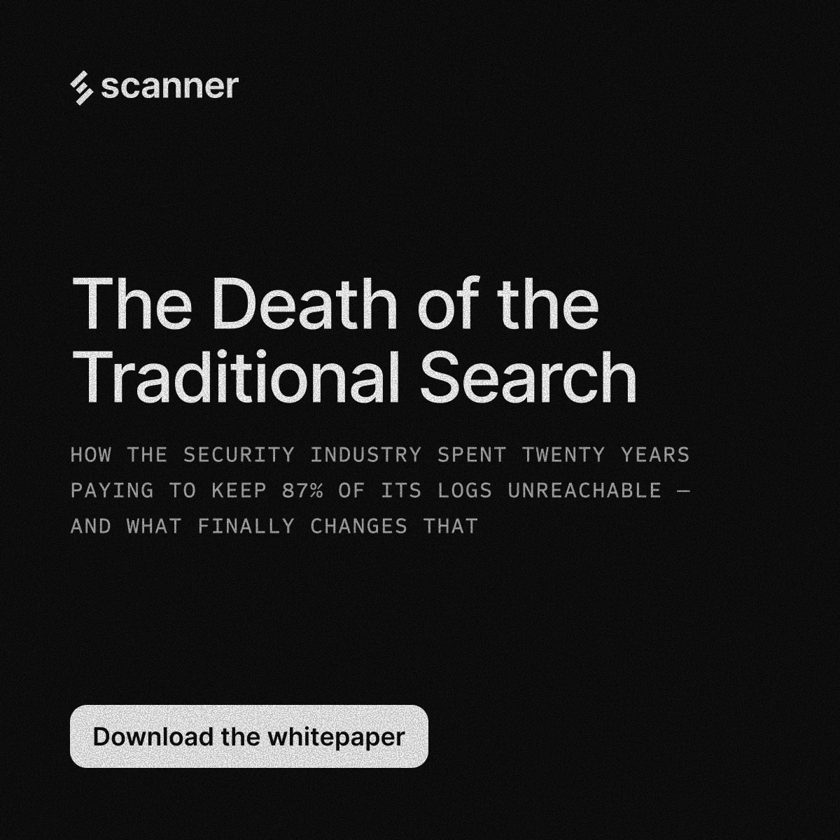 White text on a black background with the word "The Death of the Traditional Search"